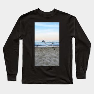 Seagulls sit on the beach Long Sleeve T-Shirt